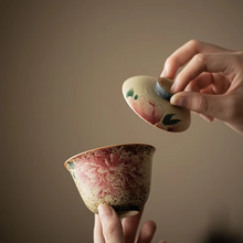 Load image into Gallery viewer, Blue And White Red Peony Porcelain Gaiwan Tea Bowl With Lid