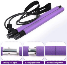 Load image into Gallery viewer, Portable Pilates Bar Kit with Resistance Bands for Full Body Home Workouts