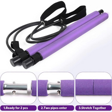 Load image into Gallery viewer, Portable Pilates Bar Kit with Resistance Bands for Full Body Home Workouts