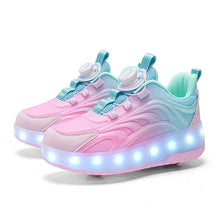 Load image into Gallery viewer, LED Roller Skate Shoes for Kids, Light-Up USB Rechargeable Sneakers
