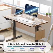 Load image into Gallery viewer, Adjustable Electric Standing Desk 63x24" - Ergonomic Home Office Workstation