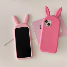 Load image into Gallery viewer, Cute 3D Bunny Ears Silicone Phone Case