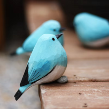 Load image into Gallery viewer, Handcrafted Mountain Blue Robin Wood Sculpture