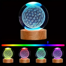 Load image into Gallery viewer, Enchanting 3D Flower of Life Crystal Ball with Color-Changing USB Nightlight