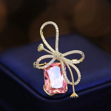 Load image into Gallery viewer, Elegant Multicolor Zircon Tassel Bow Brooch for Women