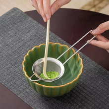 Load image into Gallery viewer, Japanese Matcha Tea Ceremony Set with Bamboo Whisk, Scoop, and Ceramic Bowl
