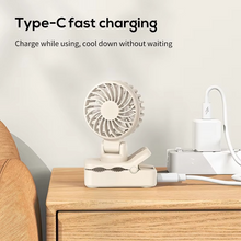 Load image into Gallery viewer, Portable Rechargeable Clip Fan with Type C Charging and 3 Speed Settings for Personal Cooling