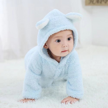 Load image into Gallery viewer, Cozy Fleece Newborn Baby Animal-Themed Winter Romper