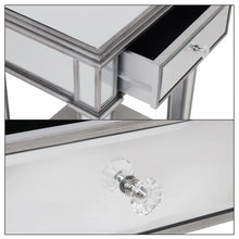 Load image into Gallery viewer, Mirrored Nightstand, Modern Bedside Table with Drawer, Silver Glass End Table for Bedroom