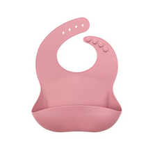 Load image into Gallery viewer, Soft Silicone Waterproof Baby Bib with Cute Print and Adjustable Fit