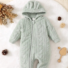 Load image into Gallery viewer, Cozy Plush Hooded Jumpsuit for Baby Boys