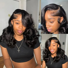 Load image into Gallery viewer, Short Peruvian Body Wave Hair Bundles 3/4 Pack Deals, 100% Unprocessed Virgin Human Hair, Loose Body Weave