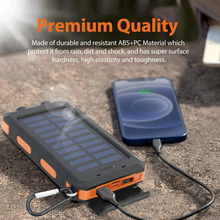Load image into Gallery viewer, 20000mAh Portable Solar Power Bank with Dual USB and LED Flashlight