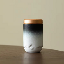 Load image into Gallery viewer, Ceramic Tea Jar with Airtight Tin Lid, Compact Tea Storage and Decorative Home Container