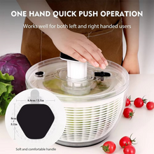Load image into Gallery viewer, 6.3 QT One-Handed Salad Spinner with Easy Press Drying System