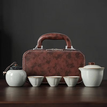 Load image into Gallery viewer, Portable Ceramic Travel Tea Set for Home and Outdoor Use