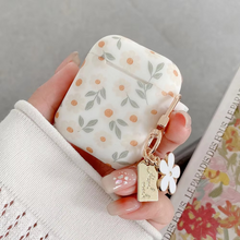 Load image into Gallery viewer, Floral Print Silicone Earphone Case with Keychain for Wireless Earbuds