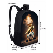Load image into Gallery viewer, Personalized Football Pattern Kids Backpack – 3D Cartoon School Bag for Boys and Girls