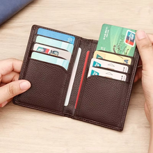 Load image into Gallery viewer, RFID Leather Men’s Slim Credit Card Holder Wallet