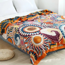 Load image into Gallery viewer, Sunburst Cotton Blanket, Soft 100% Cotton All-Season Throw