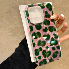 Load image into Gallery viewer, Vortex Pattern Color Block Phone Case with Pink and Green Leopard Design