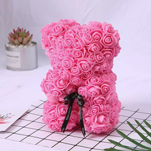 Load image into Gallery viewer, 9.8in Artificial Rose Teddy Bear Gift with Display Box - Romantic Anniversary or Valentine's Day Decor