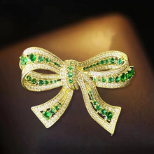 Load image into Gallery viewer, Elegant Multicolor Zircon Tassel Bow Brooch for Women