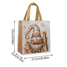 Load image into Gallery viewer, Christmas Santa Claus Non-Woven Gift Tote Bags with Handles, Festive Reusable Gift Packaging, Set of 4–12
