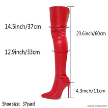 Load image into Gallery viewer, Elegant Over-the-Knee Stiletto Boots in Black