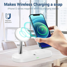 Load image into Gallery viewer, Magnetic 3 in 1 Wireless Charging Station - Fast Charger for iPhone, Apple Watch & AirPods