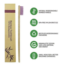 Load image into Gallery viewer, Eco-Friendly Bamboo Toothbrush Set – 10 Pack Soft Bristle Brushes for Adults