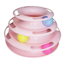 Load image into Gallery viewer, Interactive Cat Tower Toy with Roller Balls, Multi-Level Puzzle Track for Kittens and Cats