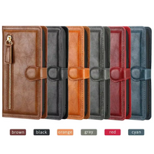 Load image into Gallery viewer, Premium Leather iPhone Flip Wallet & Stand Case