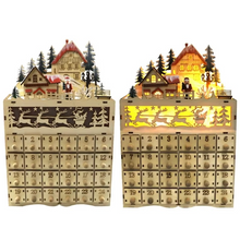 Load image into Gallery viewer, Christmas Wooden LED Advent Calendar Village House with Drawers