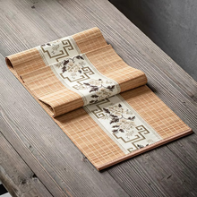 Load image into Gallery viewer, Vintage Embroidered Bamboo Tea Table Runner