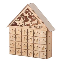 Load image into Gallery viewer, Wooden Christmas Advent Calendar 24-Day Reusable Countdown Tabletop Decoration