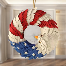 Load image into Gallery viewer, Patriotic Eagle American Flag Wreath for Independence Day