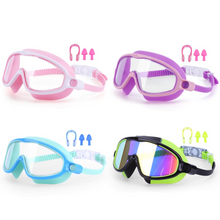 Load image into Gallery viewer, 2-Pack HD Swimming Goggles with Earplugs, Wide-View Waterproof Dive Mask