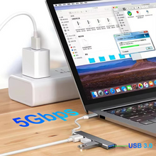 Load image into Gallery viewer, USB C Hub 5-in-2 Adapter with 65W PD Charging and USB 3.0 Ports for Laptops