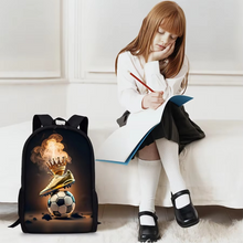 Load image into Gallery viewer, Personalized Football Pattern Kids Backpack – 3D Cartoon School Bag for Boys and Girls