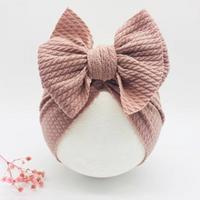 Load image into Gallery viewer, Cozy Knotted Baby Beanie with Bow Headband