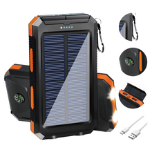 Load image into Gallery viewer, 20000mAh Portable Solar Power Bank with Dual USB and LED Flashlight