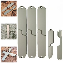 Load image into Gallery viewer, Compact 2-in-1 Camping Cutlery Set - Detachable Knife and Fork, Ideal for Travel