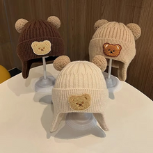 Load image into Gallery viewer, Cozy Baby Knit Hat with Bear Ears for Winter Warmth