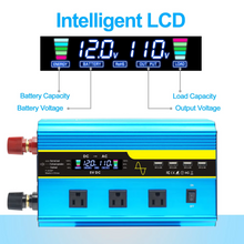 Load image into Gallery viewer, 4000W Pure Sine Wave Power Inverter 12V/24V DC to 110V/220V AC Converter for Car and Solar Systems
