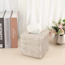 Load image into Gallery viewer, Rattan Nordic Square Tissue Box Organizer