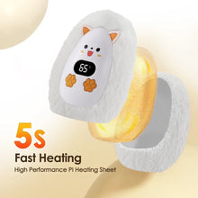 Load image into Gallery viewer, Rechargeable Hand Warmer with Cat Plush Cover and Digital Display, 1200 mAh