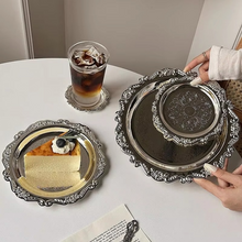 Load image into Gallery viewer, Retro Luxury Silver Plated Dessert Tray and Decorative Plate for Cakes, Fruits, Snacks, and Jewelry