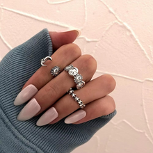 Load image into Gallery viewer, Star and Moon Three Piece Vintage Open Ring Set for Women
