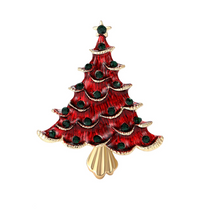 Load image into Gallery viewer, Christmas Rhinestone Tree Brooch Pin for Women and Men